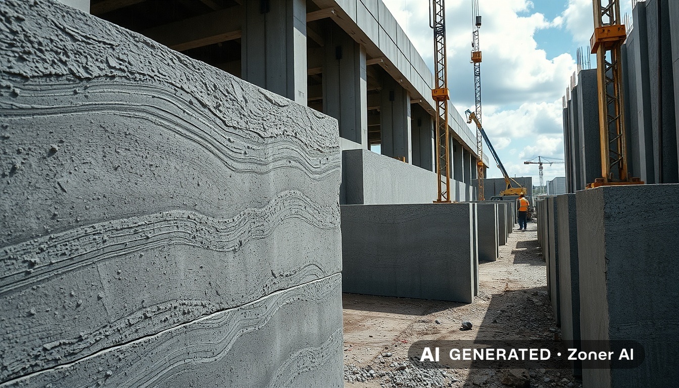 Skládaný betonový plot se dobře kombinuje se dřevem, i s kovem